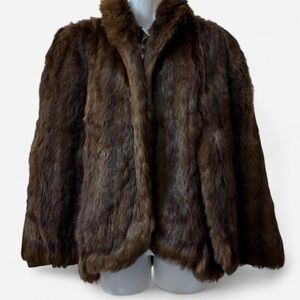 Vintage Lane Bryant Jacket mink Fur Evening/Formal Wrap Cape One Size
